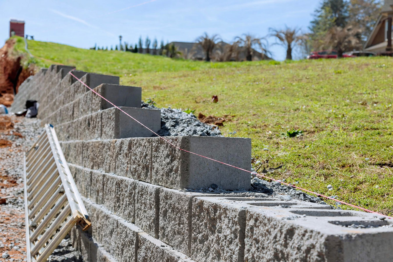 Retaining wall construction